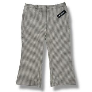 Karl Lagerfeld Houndstooth Cropped Boot Cut Pants Womens Size 16